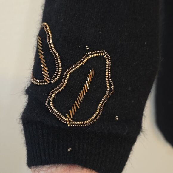 Cee Gee By Sue Wong Vintage Black Lambswool Blend Sweater Dress S - Picture 3 of 9